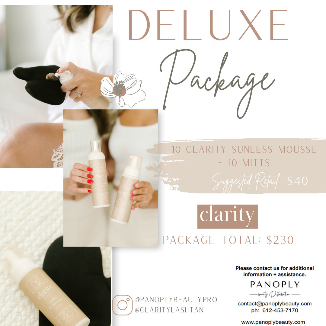 CLARITY SUNLESS MOUSSE Deluxe Packages - Panoply Beauty 